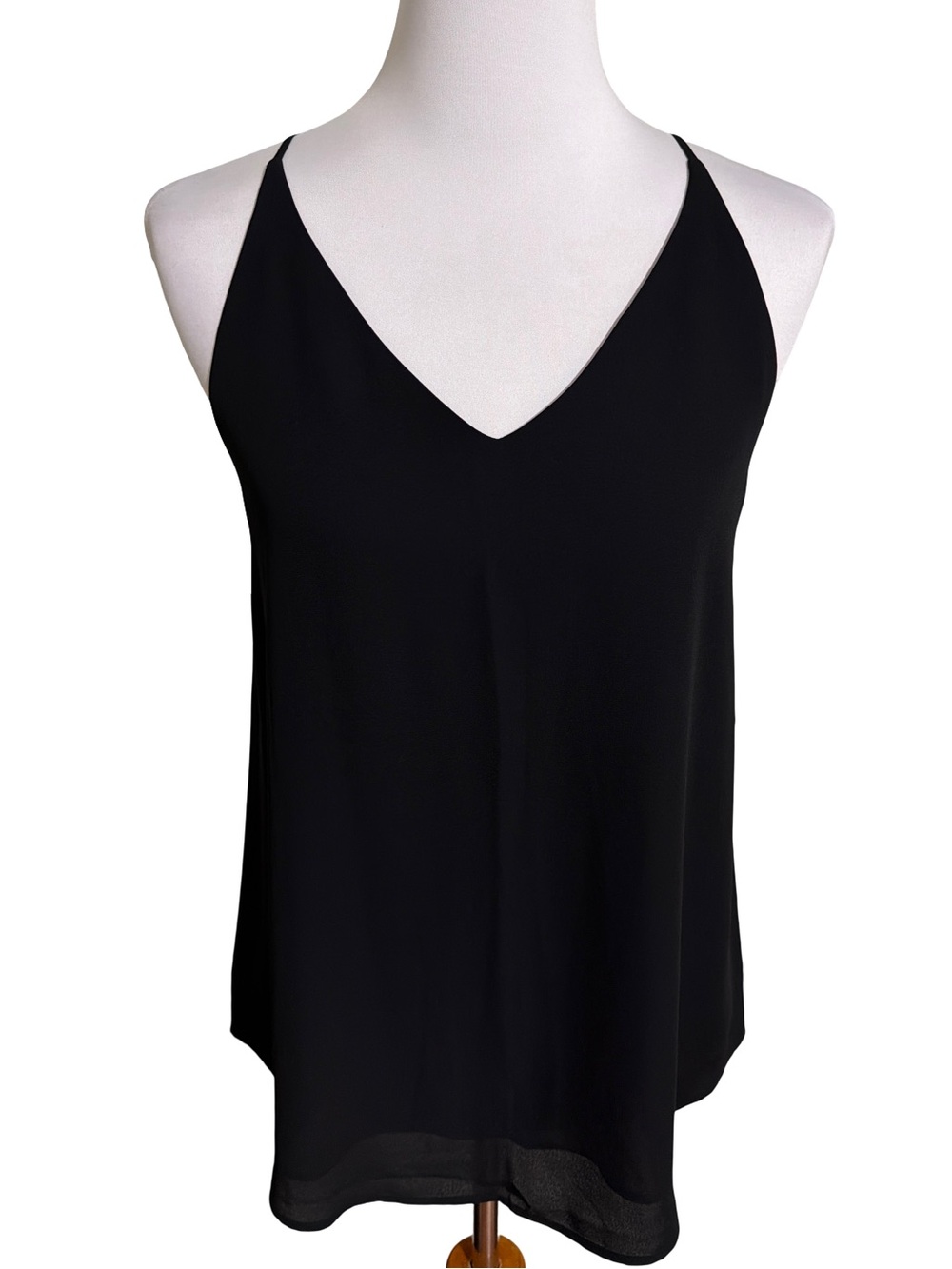 LOFT Black V Neck Spaghetti Strap Tank Top